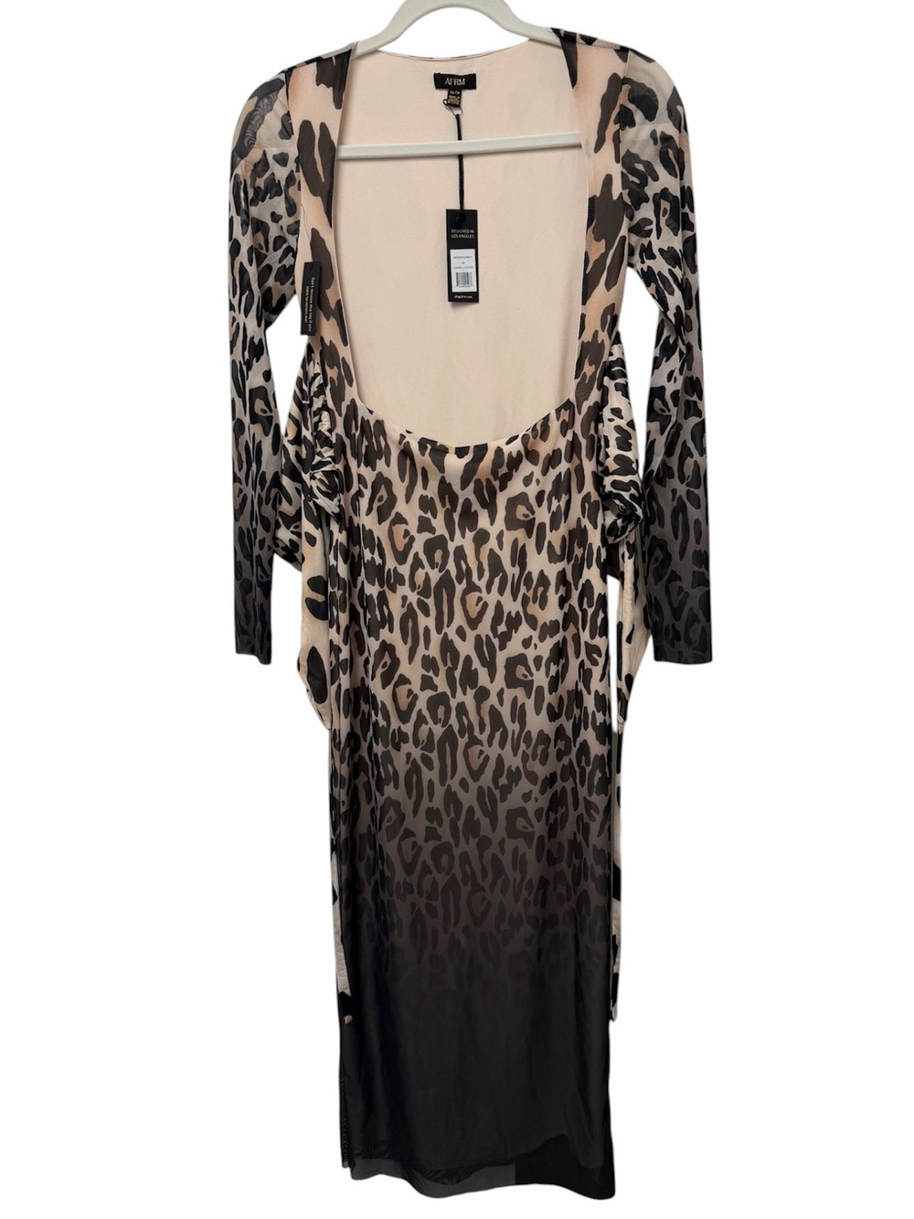 NWT AFRM Ombre Leopard Print Cutout Maxi Dress Size XS
